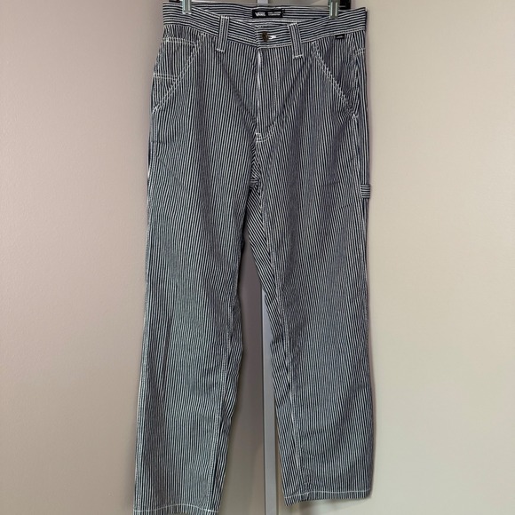 Vans Drill Chore Carpenter Striped Pants Size 29 Loose Tapered Fit Womens - Picture 1 of 6